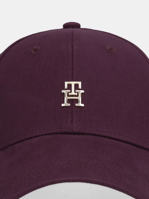 Tommy Hilfiger czapka z daszkiem bawełniana kolor bordowy z aplikacją AW0AW17631