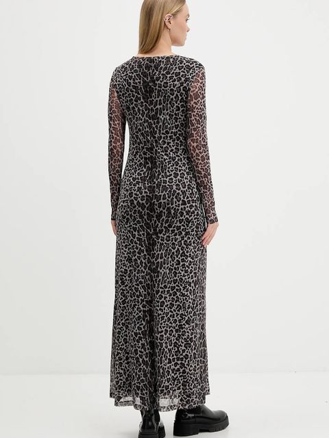 Tommy Jeans sukienka kolor brązowy maxi rozkloszowana DW0DW21511