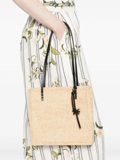 Manebi Inez raffia charm-detail shoulder bag - Neutrals - zdjęcie produktu nr 2