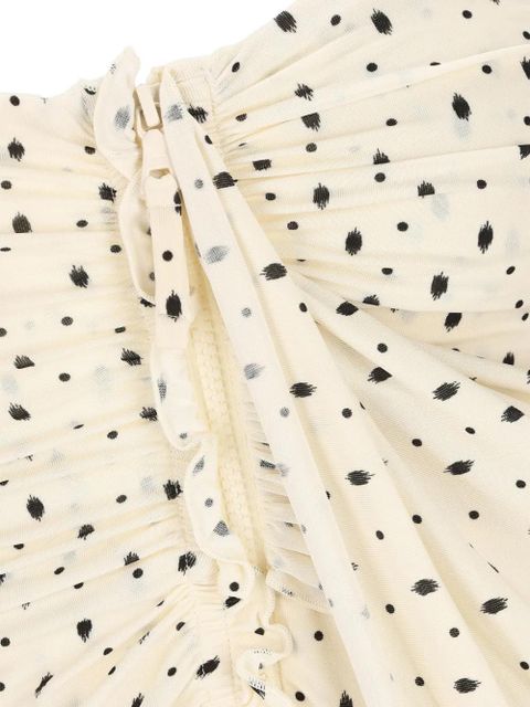 ISABEL MARANT Gemma dotted gathered mini dress - Neutrals - zdjęcie produktu nr 2