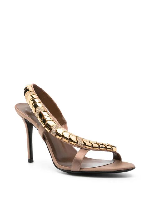 Giuseppe Zanotti 105mm Gz Dafne chain-embellished slingback sandals - Neutrals - zdjęcie produktu nr 2