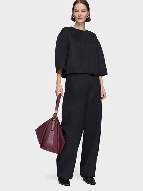 Tous torebka skórzana FOLD kolor bordowy 2002308621