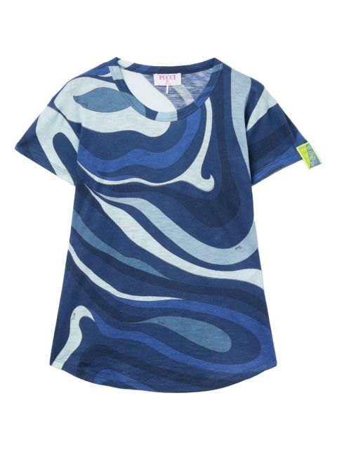 PUCCI abstract-print T-shirt - Blue