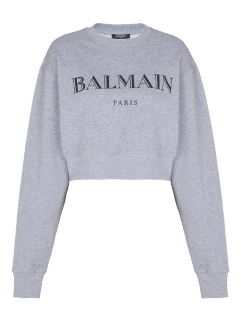 Balmain logo-print crew-neck sweatshirt - Grey - zdjęcie produktu nr 1