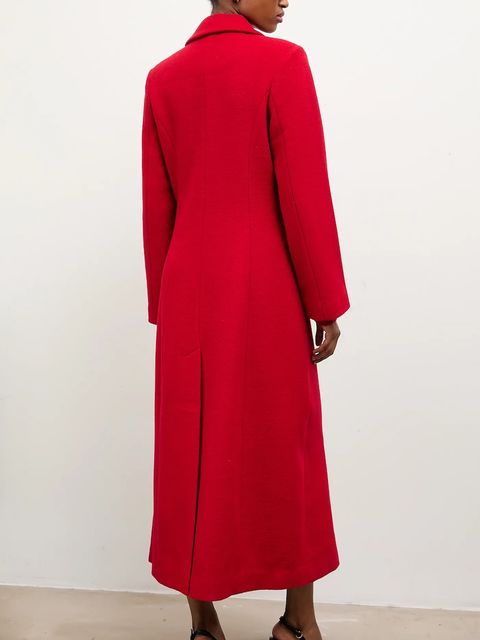 Answear.LAB płaszcz wełniany kolor czerwony - zdjęcie produktu nr 2