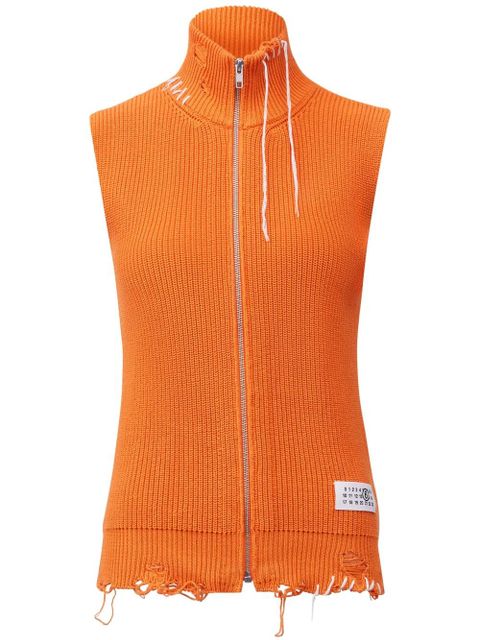 MM6 Maison Margiela ribbed-knit cardigan - Orange - zdjęcie produktu nr 1