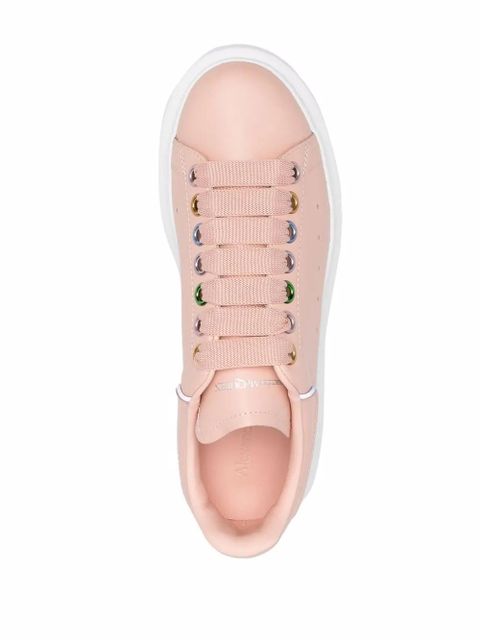 Alexander McQueen leather lace-up trainers - Pink