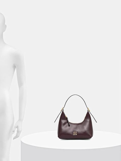 Calvin Klein torebka skórzana kolor fioletowy LV04F3263G