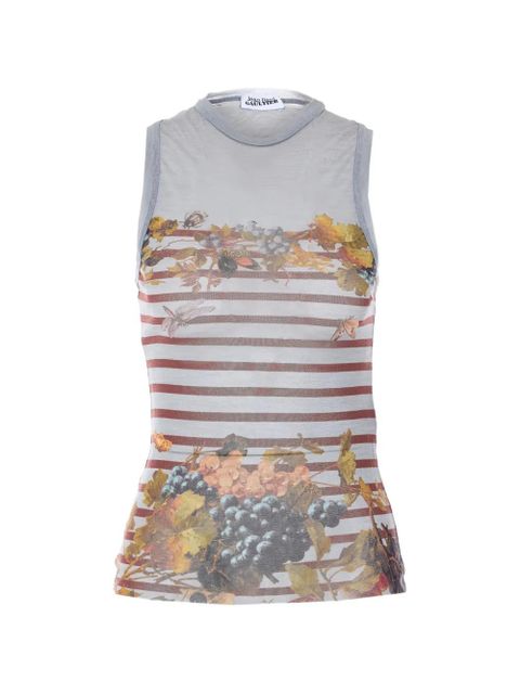 Jean Paul Gaultier striped print tank top - Grey - zdjęcie produktu nr 1