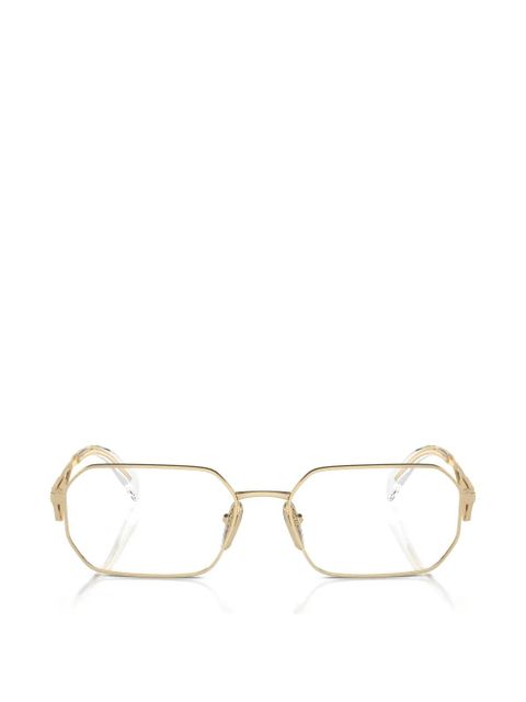 Prada Eyewear geometric logo glasses - Gold - zdjęcie produktu nr 1