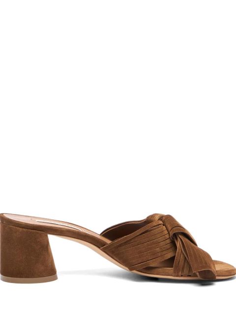 Casadei Cleo Xanadou knotted suede mules - Brown