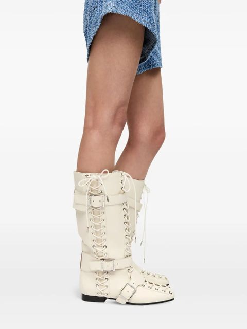 GANNI lace-up boots - White