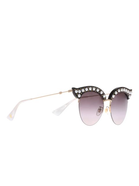 Gucci pearl-embellished cat-eye sunglasses - Black - zdjęcie produktu nr 2