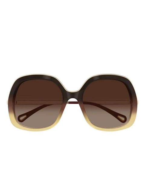 Chloé Eyewear oval-frame sunglasses - Brown - zdjęcie produktu nr 1