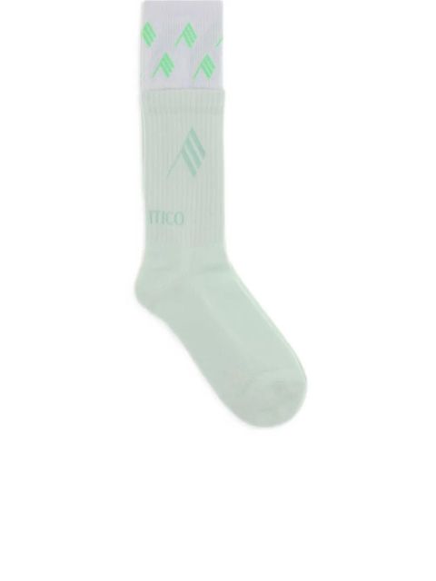 The Attico logo-detail socks - Green