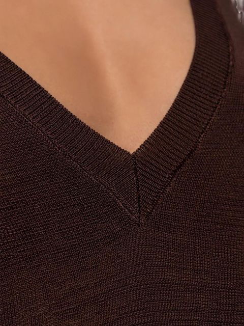 ENTIRE STUDIOS v-neck long-sleeve midi dress - Brown