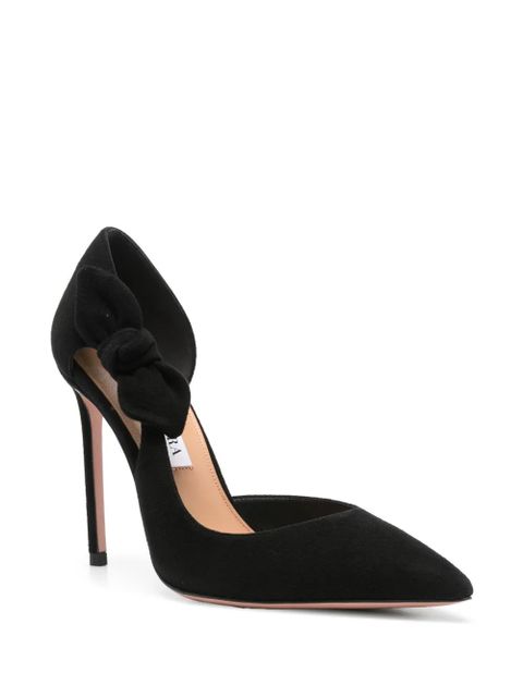 Aquazzura 105mm Very Bow Tie suede pumps - Black