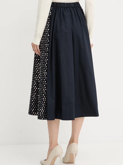 Forte Forte spódnica bawełniana kolor granatowy maxi rozkloszowana 14114.my.skirt