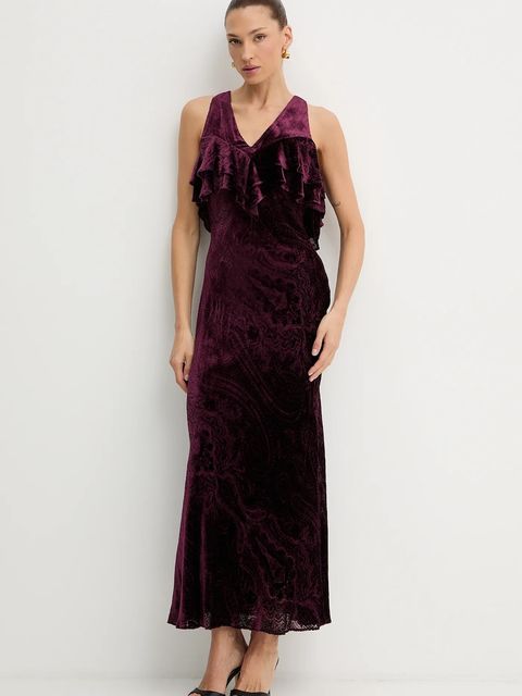 Twinset sukienka z dodatkiem jedwabiu kolor fioletowy 252TS2321 - zdjęcie produktu nr 2