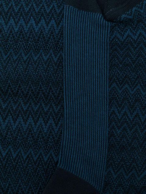 Missoni zigzag knee-high socks - Blue