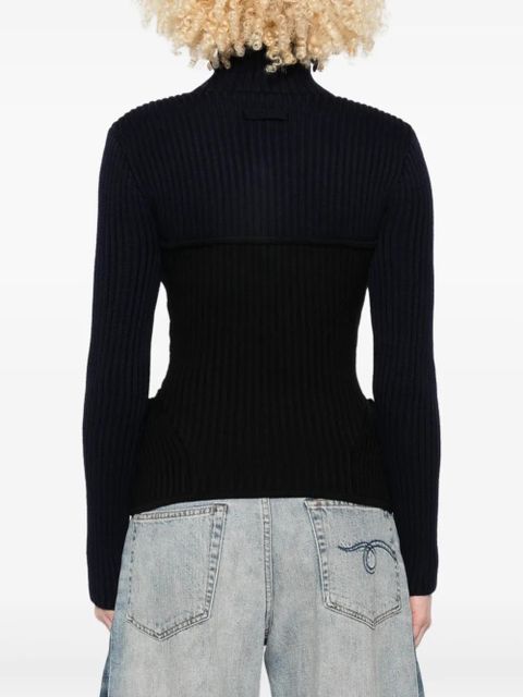 Jean Paul Gaultier merino wool-blend top - Black