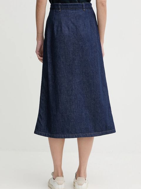 A.P.C. spódnica jeansowa JUPE LONGUE kolor granatowy midi rozkloszowana COHMJ.F06506