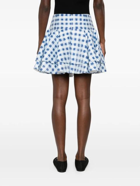 SANDRO check-pattern mini skirt - White