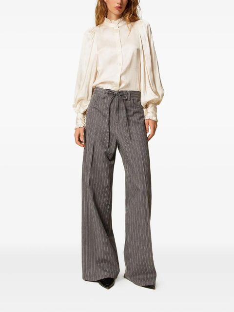 TWINSET pinstriped tie-waist palazzo pants - Grey - zdjęcie produktu nr 2