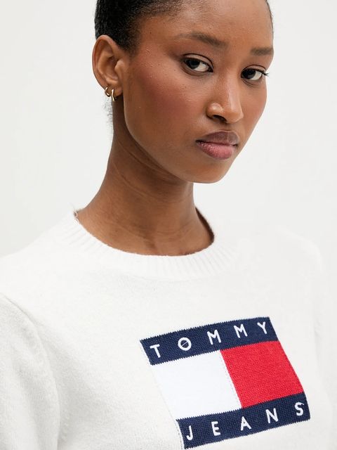 Tommy Jeans sweter damski kolor beżowy DW0DW21690
