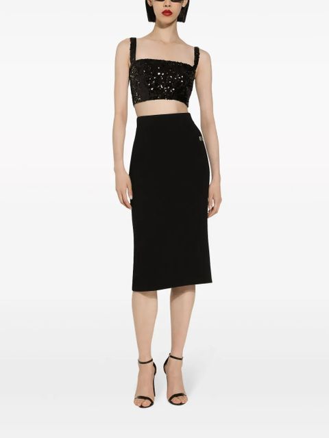 Dolce & Gabbana sequin-embellished cropped top - Black - zdjęcie produktu nr 2