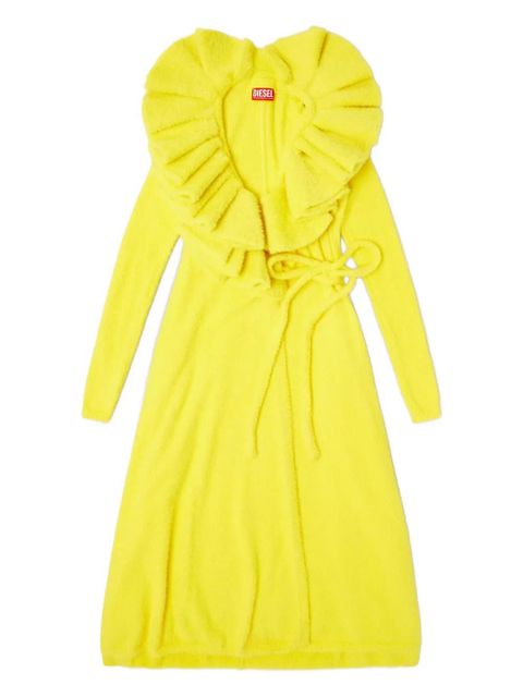 Diesel Fluffy ruffled-neck midi dress - Yellow - zdjęcie produktu nr 1