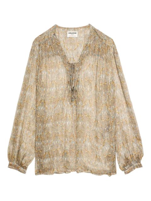 Zadig&Voltaire Tamela lace-up blouse - Brown - zdjęcie produktu nr 1