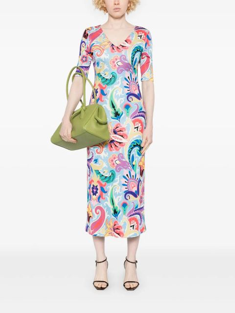 ETRO paisley midi dress - Blue
