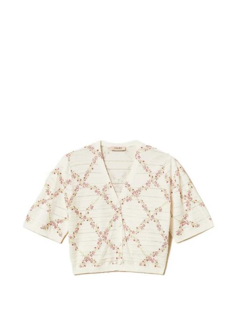 TWINSET floral-pattern cardigan - Neutrals - zdjęcie produktu nr 1
