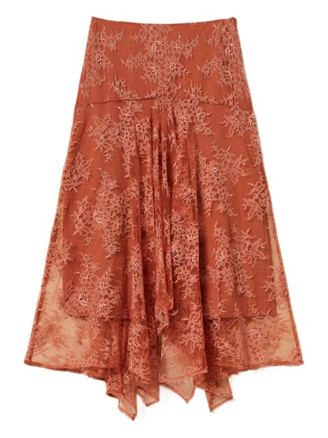 TWINSET lace mini asymmetric skirt - Orange - zdjęcie produktu nr 1