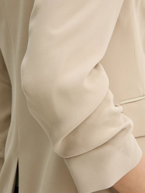 BOSS marynarka kolor beżowy dwurzędowa gładka 50542005