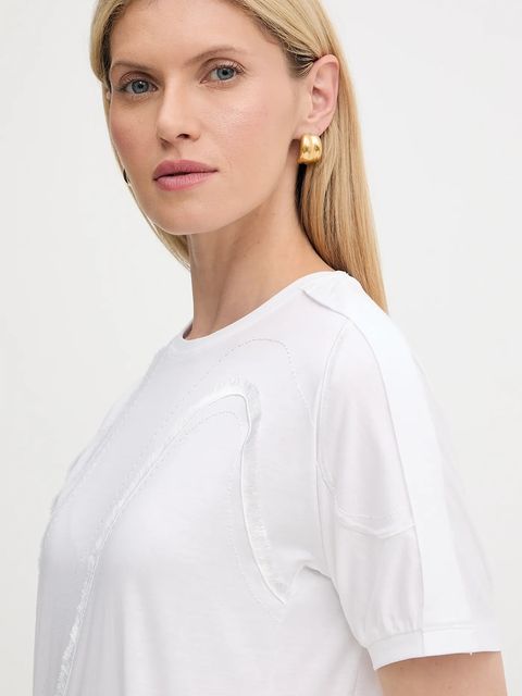 BOSS t-shirt bawełniany damski kolor biały 50545660