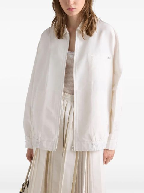 Prada silk faille blouson jacket - Neutrals