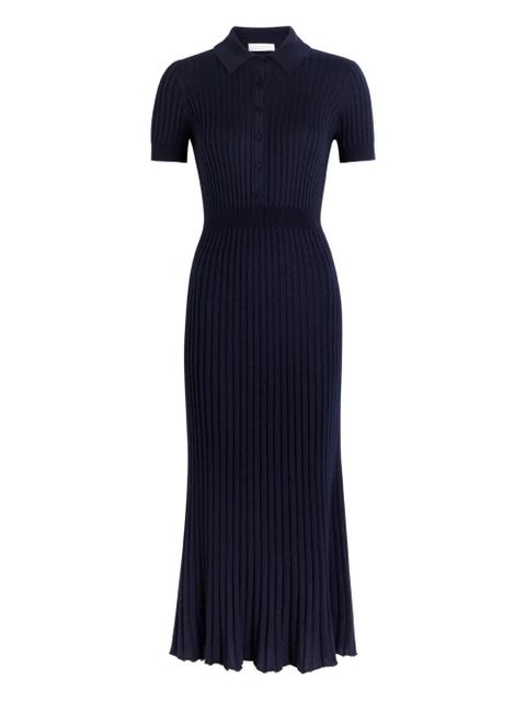 Gabriela Hearst Amor ribbed short-sleeve midi dress - Blue - zdjęcie produktu nr 1