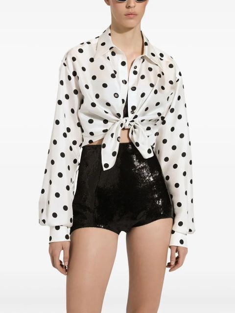 Dolce & Gabbana high-waisted sequinned shorts - Black