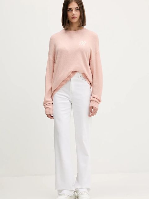 New Era sweter z domieszką wełny damski kolor pomarańczowy lekki 60684501