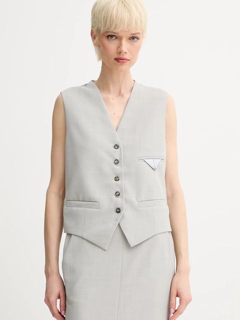 Day Birger et Mikkelsen kamizelka wełniana Gilbert kolor szary jednorzędowa DAY65243688 - zdjęcie produktu nr 1