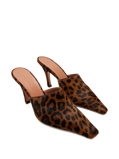 Amina Muaddi Jamie leopard-print heeled mules - Brown - zdjęcie produktu nr 2