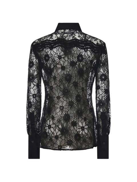 PINKO flower-lace shirt - Black - zdjęcie produktu nr 2