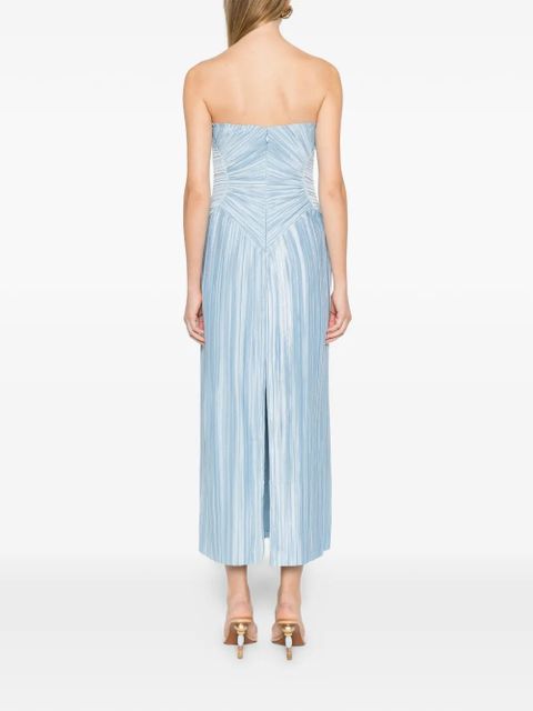 Cult Gaia Ashika ruched pleated gow dress - Blue