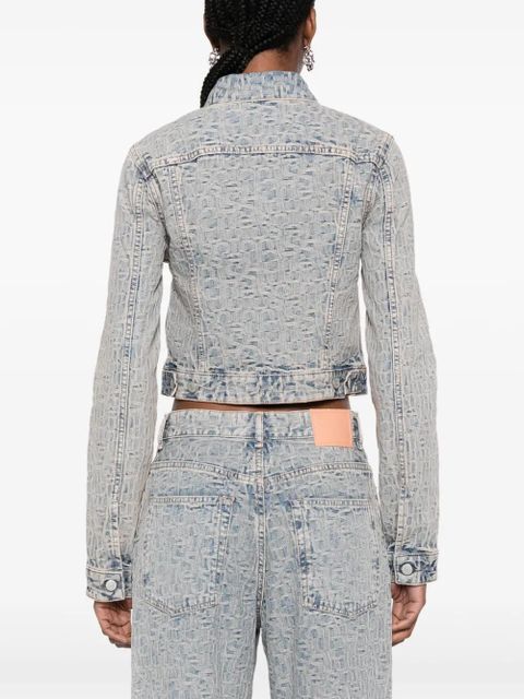 Acne Studios monogram-jacquard denim jacket - Blue