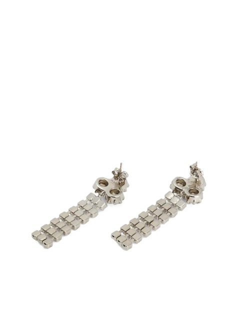 Jil Sander crystal-embellished drop earrings - Silver