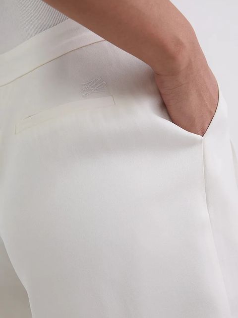 Karl Lagerfeld szorty damskie kolor beżowy gładkie high waist A3W10097 - zdjęcie produktu nr 2