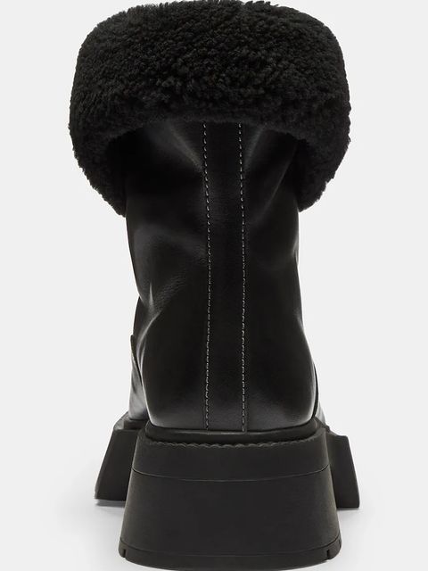 Coach botki Leah Platform damskie kolor czarny na płaskim obcasie CCH86