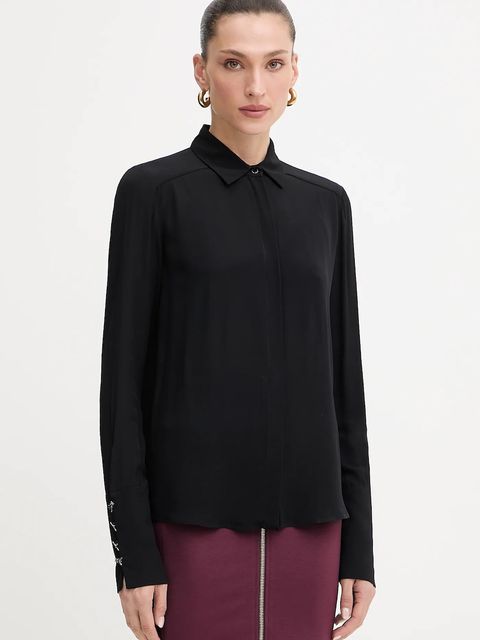 Patrizia Pepe koszula damska kolor czarny regular z kołnierzykiem klasycznym 8C0761 A8I1 - zdjęcie produktu nr 1